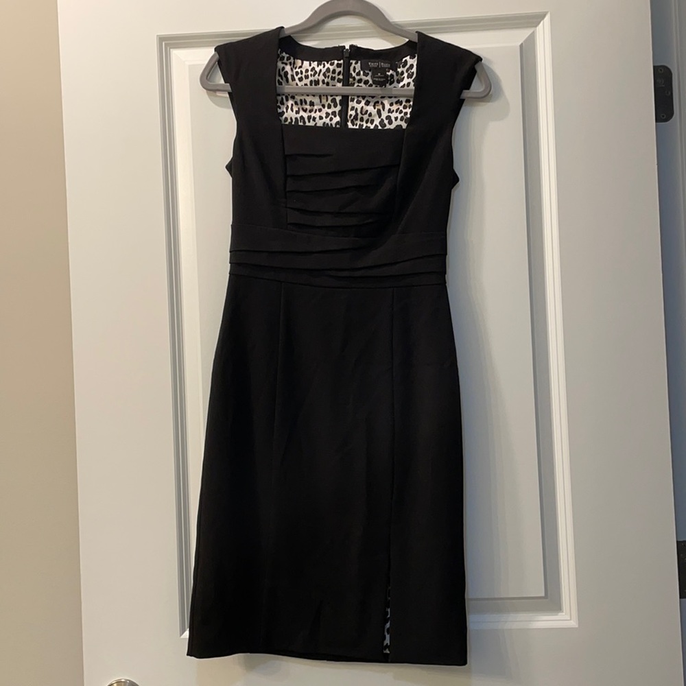 WHBM black side slit dress